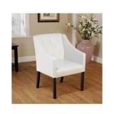 WHITE FAUX LEATHER ACCENT CHAIR(NOT ASSEMBLED)