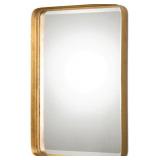 ROUNDED-EDGE METAL TRIM LEANER MIRROR