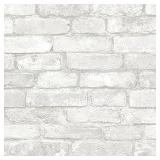 WHITE BRICK WALL PAPER 20.5 IN X 18 FT