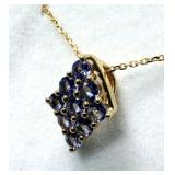 Gold Plated Sterling Silver Natural Tanzanite
