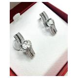 Sterling Silver Natural White Quartz With Cz