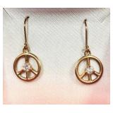 Gold Plated Sterling Silver Cz Dangling Earrings,
