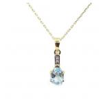 Gold Plated Sterling Silver Natural Blue Topaz