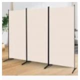 Cream Fabric And Metal  Room Divider