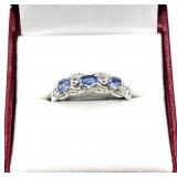 Sterling Silver Natural Tanzanite Ring, Size 8,