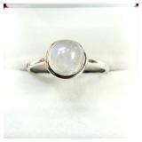 Sterling Silver Natural Moonstone Ring, Size