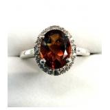 Sterling Silver Natural Garnet (1.4ct) Ring, Size