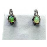 Sterling Silver Natural Opal With White Topaz