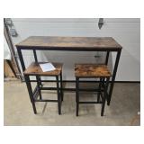 Hoobro Bar Table Set With 2 Stools
