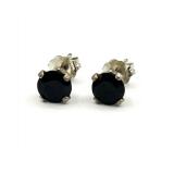 Sterling Silver Natural Blue Sapphire Earrings,