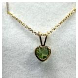Gold Plated Sterling Silver Natural Peridot