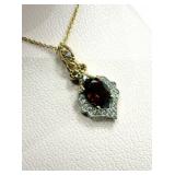 Gold Plated Sterling Silver Natural Garnet