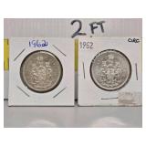 1962 Canada 50-cent Silver Coins