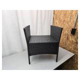 Black Woven Outdoor Patio Chair
