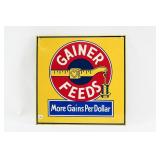 GAINER FEEDS 'MORE GRAINS PER DOLLAR' TIN SIGN