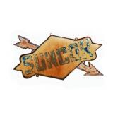 1954 SUNOCO/SUNCOR D/S PAINTED SIGN WITH ARROWS