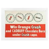 1950'S ORANGE CRUSH & CADBURY MASONITE  SIGN