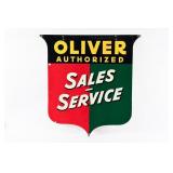 OLIVER DOUBLE SIDED PAINTED METAL DEALER SIGN