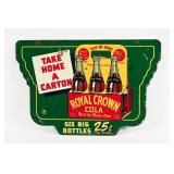 1940'S ROYAL CROWN COLA D/S PAINTED METAL RACK SIG