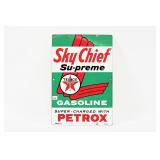 TEXACO SKY CHIEF SU-PREME GASOLINE PORC. PUMP PLAT