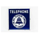 BELL TELEPHONE COMPANY D/S PORCELAIN FLANGE SIGN