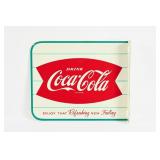 1950'S COCA-COLA FISHTAIL D/S PAINTED METAL FLANGE