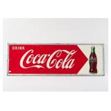 1954 DRINK COCA-COLA TIN HORIZONTIAL SIGN