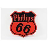 PHILLIPS 66 DOUBLE SIDED PORCELAIN SHIELD CURB SIG
