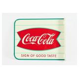 1950'S COCA-COLA  FISHTAIL D/S PAINTED METAL FLANG