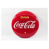1956 DRINK COCA-COLA PORCELAIN 48' BUTTON SIGN