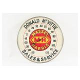 MASSEY-HARRIS DONALD MCVITTIE  WALL THERMOMETER