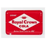 DRINK ROYAL CROWN COLA CONVEX TIN SIGN
