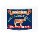 DAIRY OF MERIT AWARD DIRECTIONAL D/S PORCELAIN SIG