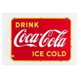 1948 COCA-COLA ICE COLD PORCELAIN KICK PLATE SIGN