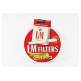 L&M MIRACLE TIP FILTERS EMBOSSED TIN SIGN