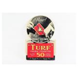 TURF VIRGINIA CIGARETTES CARDBOARD EASEL BACK SIGN