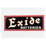 1938 EXIDE BATTERIES EMBOSSED TIN SIGN