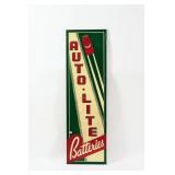 1940'S AUTO-LITE BATTERIES EMBOSSED TIN VERTICAL S