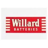 1950 WILLARD BATTERIES D/S PAINTED METAL RACK SIGN