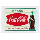 1950'S ICE COLD COCA-COLA FISHTAIL TIN SIGN