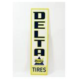 Q1969 DELTA TIRES TIN VERTICAL SIGN