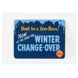 SHELL WINTER CHANGE-OVER CARDBOARD RACK SIGN