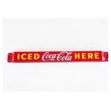 1958 ICED COCA-COLA HERE PORCELAIN PUSH BAR