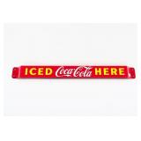 1952 ICED COCA-COLA HERE PORCELAIN PUSH BAR