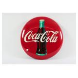1950'S COCA-COLA PAINTED METAL 24' BUTTON SIGN