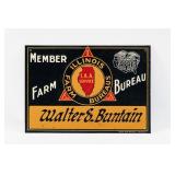 ILLINOIS FARM BUREAU MEMBER EMBOSSED TIN SIGN