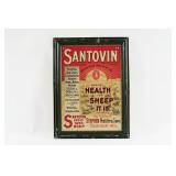 RARE 'SANTOVIN' VETERINARIAN TIN SIGN