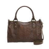 FRYE Melissa Satchel Handbag-Dark Brown-One Size