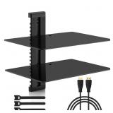 PERLESMITH Floating AV Shelf Double Wall Mount
