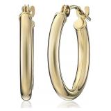 14k Yellow Gold Cable Hoop Earrings